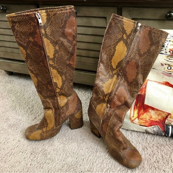 FREE PEOPLE Knee-High Boots | Snake Skin | Size: 7.5 - Picture 3 of 5